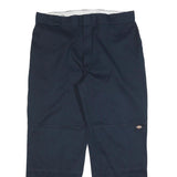 DICKIES Mens Cotton Blend Navy Loose Straight Trousers W40 L32 Workwear Zip