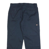 DICKIES Mens Cotton Blend Navy Loose Straight Trousers W40 L32 Workwear Zip
