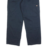 DICKIES Mens Cotton Blend Navy Loose Straight Trousers W40 L32 Workwear Zip