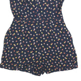 SUPERDRY Womens Navy Blue Floral Playsuit M Cotton Blend Summer Casual