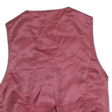 Mens Burgundy Waistcoat Button Closure Polyester Blend M Plain Classic Vest