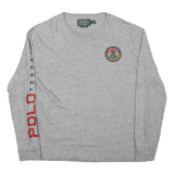 RALPH LAUREN Mens Grey Polo Sportsman Long Sleeve Crew Neck T-Shirt M Cotton