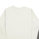 NIKE Mens Cream & Grey V-Neck S Sweatshirt Cotton Blend Pullover Long Sleeve