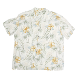 ISLAND SHORES Mens Cream & Yellow Floral Cotton Shirt 2XL Summer Casual