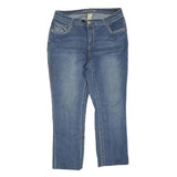 FADED GLORY Womens Regular Fit Blue Denim Jeans W36 L27 Embroidered Pocket