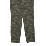 MASONS Womens Cotton Blend Green Slim Straight Trousers W31 L30 Studded Sides