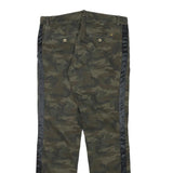 MASONS Womens Cotton Blend Green Slim Straight Trousers W31 L30 Studded Sides