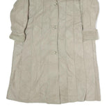 Womens Beige Leather Button Jacket XL Woven Plain Warm Long Sleeve Winter