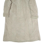 Womens Beige Leather Button Jacket XL Woven Plain Warm Long Sleeve Winter