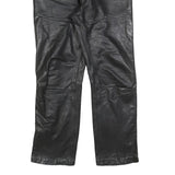 DAINESE Mens Leather Black Regular Fit Straight Leg Trousers W32 L30 Stylish