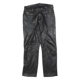 DAINESE Mens Leather Black Regular Fit Straight Leg Trousers W32 L30 Stylish