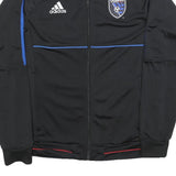 ADIDAS Mens Black Blue Quakes Jacket M Polyester Track Zip Sportswear