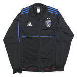 ADIDAS Mens Black Blue Quakes Jacket M Polyester Track Zip Sportswear