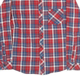 ARMANI EXCHANGE Mens Red Blue White Check Shirt L Casual Cotton Long Sleeve