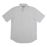 CARHARTT Mens Grey Workwear Polyester Blend Shirt M Button Down Pockets