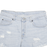 WRANGLER Womens Denim Blue Casual Shorts L W32 Distressed Cut-Off