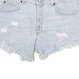 WRANGLER Womens Denim Blue Casual Shorts L W32 Distressed Cut-Off