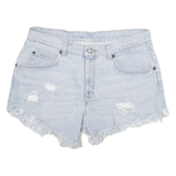WRANGLER Womens Denim Blue Casual Shorts L W32 Distressed Cut-Off