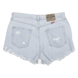 WRANGLER Womens Denim Blue Casual Shorts L W32 Distressed Cut-Off
