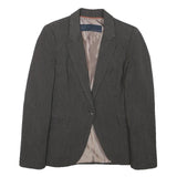 ZARA BASIC Womens Grey Jacket S Polyester Blend Tailored Button Closure Plain