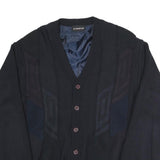 BREIDHOF Mens Black Button Cotton Blend Cardigan Jacket L Knit Classic Fit