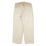 DICKIES Mens Jeans Beige Regular Straight Denim W30 L27 Workwear Utility Zip