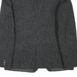 HIGHWOOD Mens Grey Wool Blend Button Jacket L Houndstooth Classic Tailored