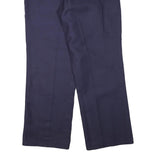 MARSUM Mens Cotton Blend Navy Blue Regular Fit Straight Leg Trousers W42 L32
