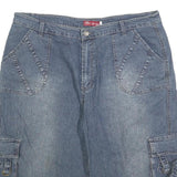 FEN AY Womens Denim Blue Cargo Shorts 3XL W38 Cotton Blend Casual