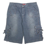 FEN AY Womens Denim Blue Cargo Shorts 3XL W38 Cotton Blend Casual