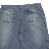 FEN AY Womens Denim Blue Cargo Shorts 3XL W38 Cotton Blend Casual