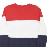 FILA Mens Red & White & Navy Long Sleeve Crew Neck Logo T-Shirt XS Cotton Blend