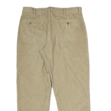 LL BEAN Mens Regular Fit Beige Corduroy Trousers W36 L32 Casual Zip Closure