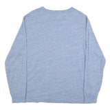 POLO RALPH LAUREN Mens Blue Heather V-Neck Long Sleeve T-Shirt XL Cotton Blend