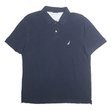 NAUTICA Mens Blue Short Sleeve Classic Fit Cotton Polo Shirt L