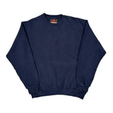 Russell Athletic Sweatshirt - Large Navy Cotton Blend