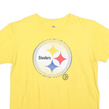 MAJESTIC Womens Yellow Steelers Graphic T-Shirt L Short Sleeve Crew Neck