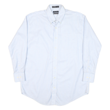 NAUTICA Mens Blue & White Striped Shirt L Button Down Long Sleeve Cotton
