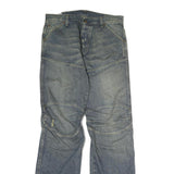 JETLAG AUTHORIZED Mens Jeans Blue Regular Straight Denim Stone Wash W36 L37