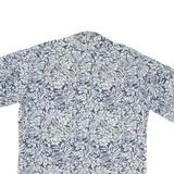 CAMPIA Mens Blue & White Floral Pattern Cotton Blend Shirt L Casual Summer Style