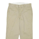 DICKIES Mens Cotton Blend Beige Regular Fit Straight Leg Trousers W34 L25