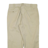 DICKIES Mens Cotton Blend Beige Regular Fit Straight Leg Trousers W34 L25