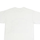 Mens White Cotton Graphic T-Shirt L Short Sleeve Crew Neck Vintage Racing Style