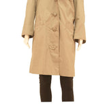 CROYDON Womens Beige Button Cotton Blend Classic Jacket M Plain Stylish