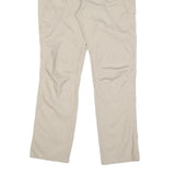 Mens Cotton Blend Beige Regular Fit Straight Leg Trousers W30 L30 Casual Wear