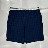 Tommy Hilfiger Checked Chino Shorts - 36W 10L Navy Cotton