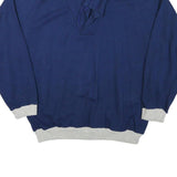 BIEDERMANN Mens Navy Blue Sweatshirt Collared M Cotton Blend Pullover Casual