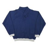 BIEDERMANN Mens Navy Blue Sweatshirt Collared M Cotton Blend Pullover Casual