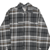 JACHS Mens Grey & Brown Cotton Check Shirt M Long Sleeve Button-Up Casual