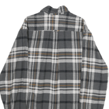 JACHS Mens Grey & Brown Cotton Check Shirt M Long Sleeve Button-Up Casual